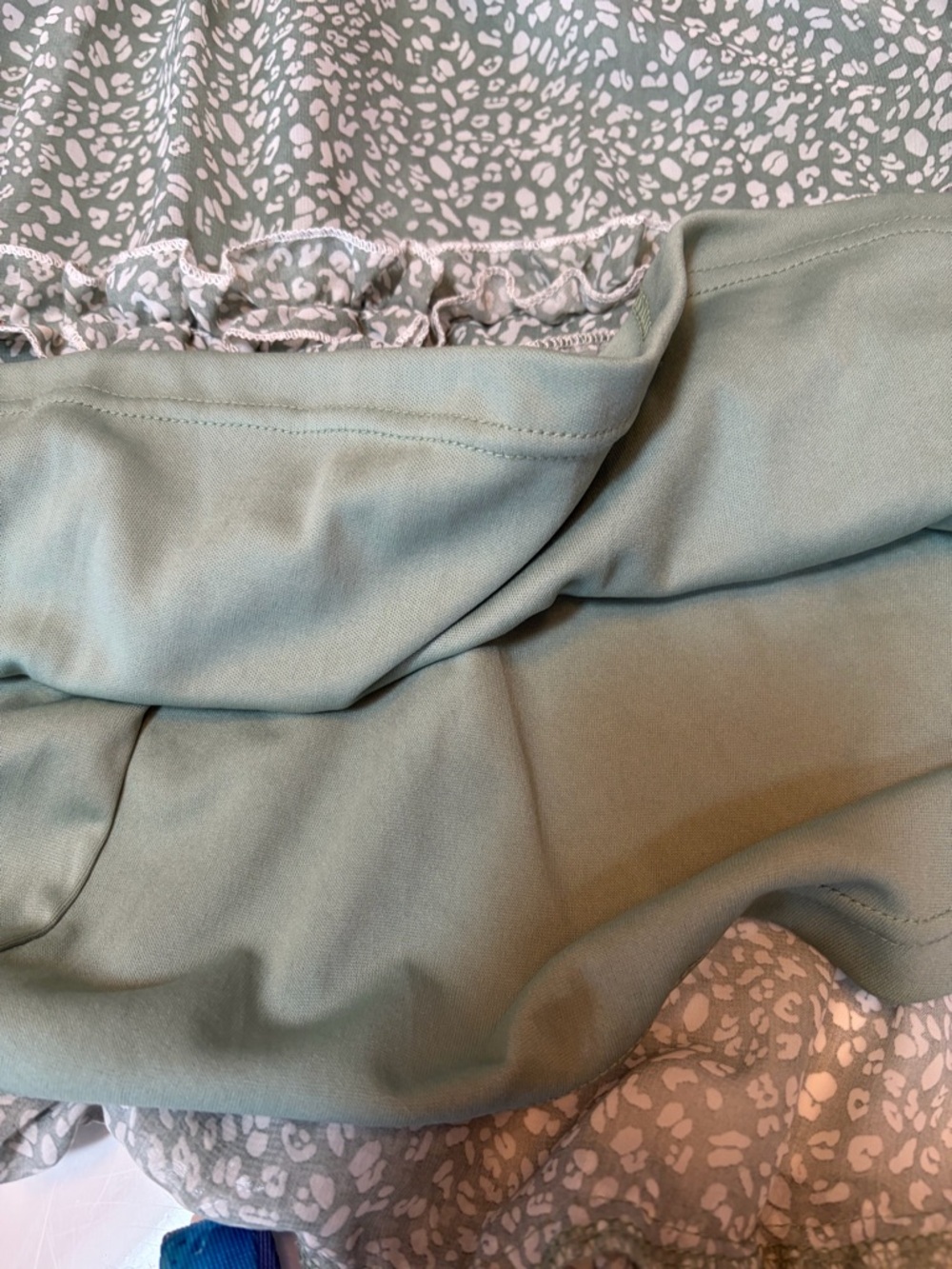 #564 Very Sexy Long Sleeve Ruffle Tiered Mini Dress in Sage Green with open back - Picture 12 of 13